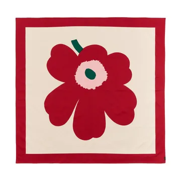 Unikko duk - Off white-cranberry-rose, 140x140 cm - Marimekko