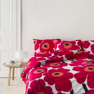 Unikko dynetrekk 150x210 cm - rød-hvit - Marimekko