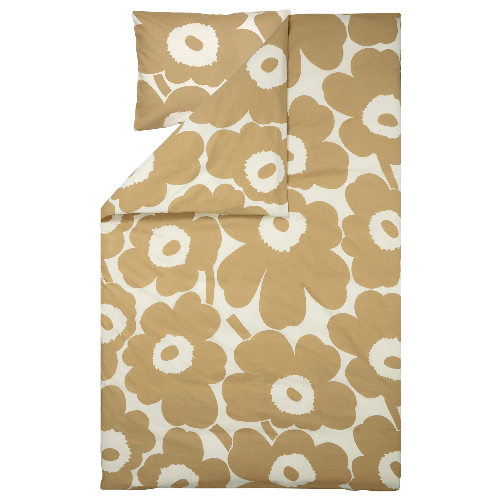 Unikko dynetrekk bomull-hamp 150x210 cm, Beige Marimekko
