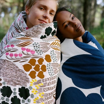 Unikko dynetrekk bomull-lin 150x210 cm - Naturhvit-mørkeblå - Marimekko