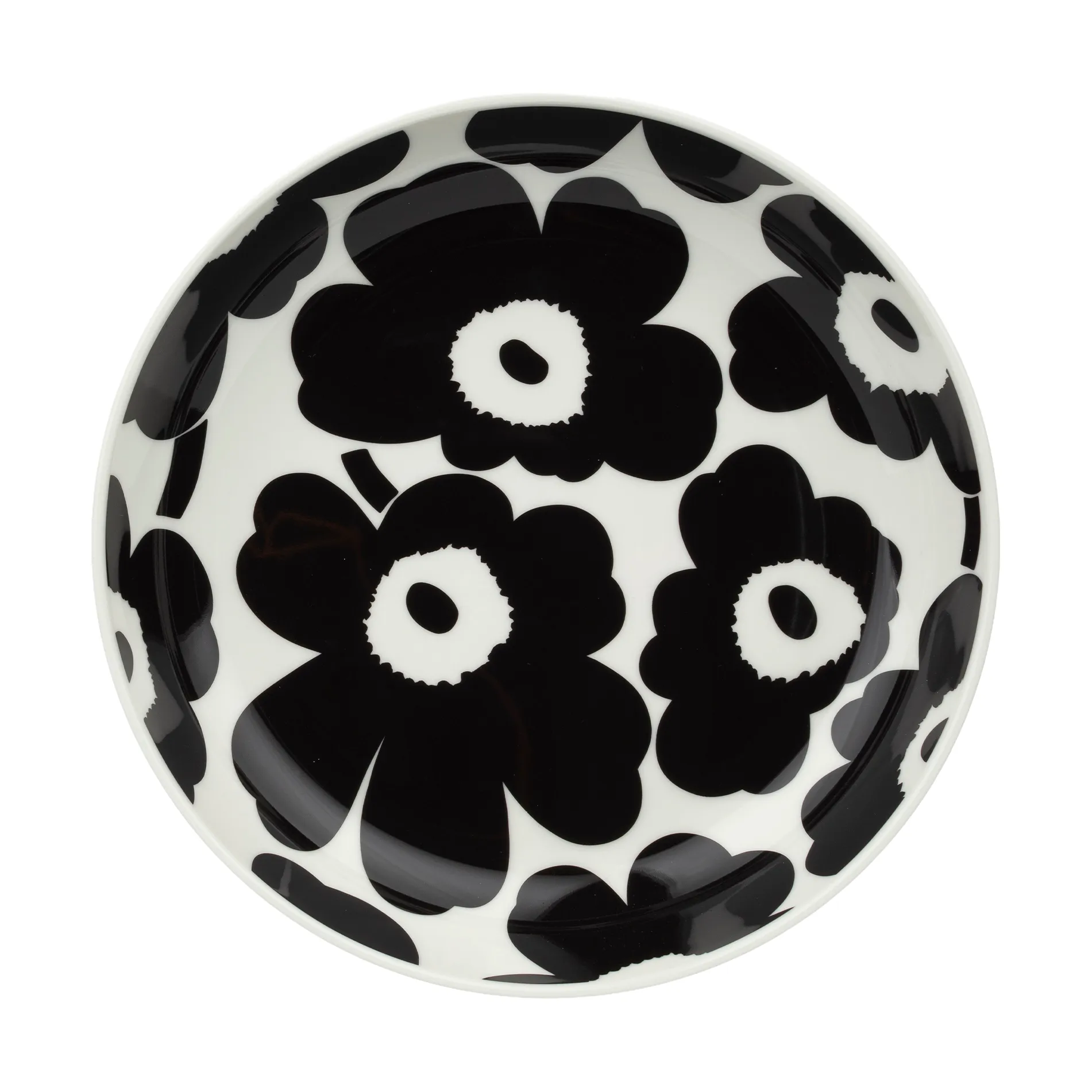 Unikko dyp tallerken Ø20,5 cm, Black-white Marimekko