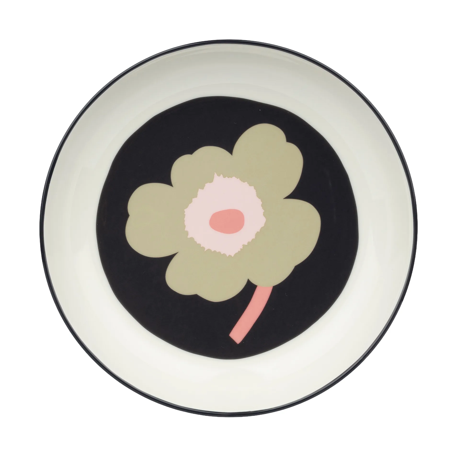 Unikko dyp tallerken Ø20,5 cm, Off white-charcoal-sand-pink Marimekko