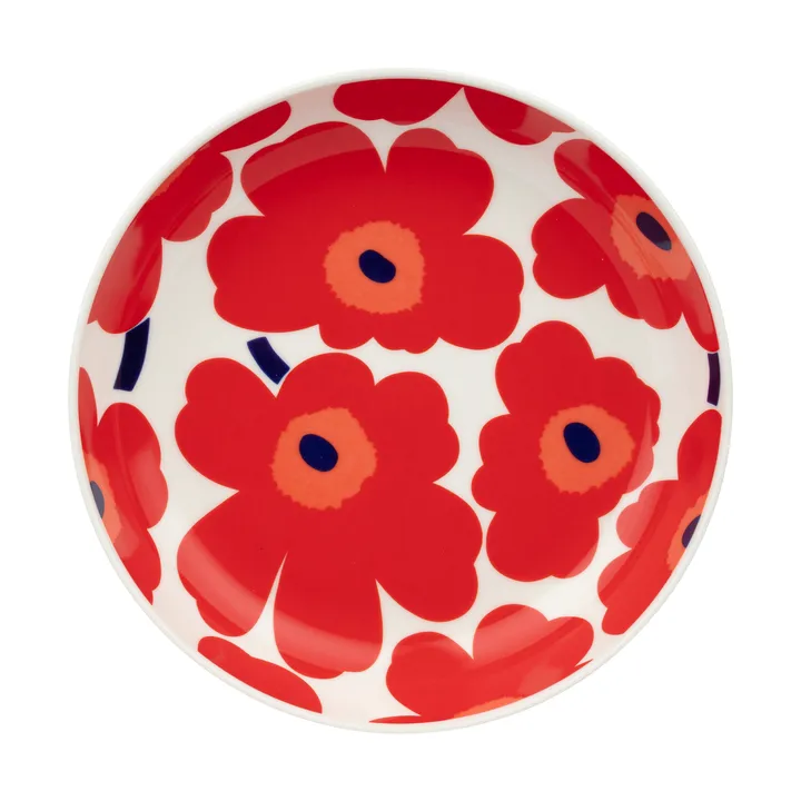 Unikko dyp tallerken Ø20,5 cm - White-red-blue - Marimekko