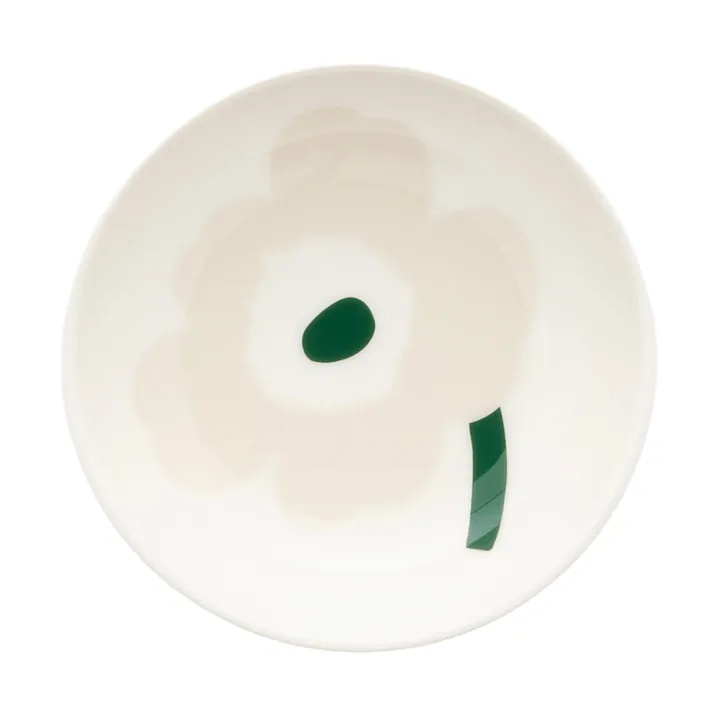 Unikko dyp tallerken - Beige-white-light sand-dark green - Marimekko