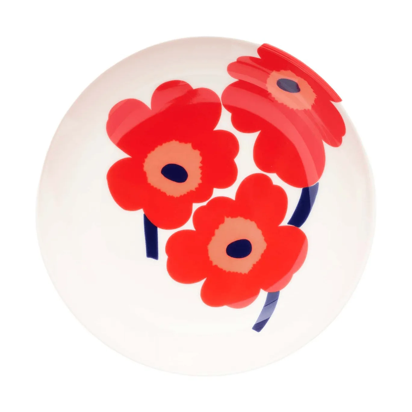 Unikko dyp tallerken, White-red-blue Marimekko