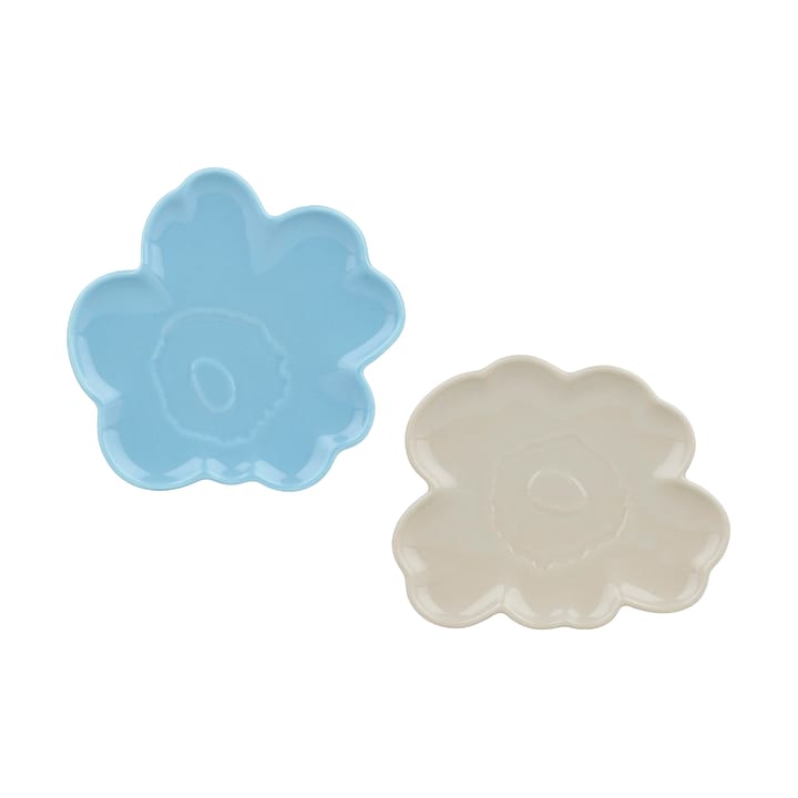 Unikko formet fat 2-pack - Forget-me-not, stoneware - Marimekko