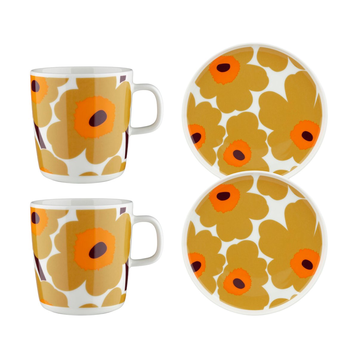 Marimekko Unikko frokostsett Beige | Skandinavisk Design | Kaffekopper | Beige
