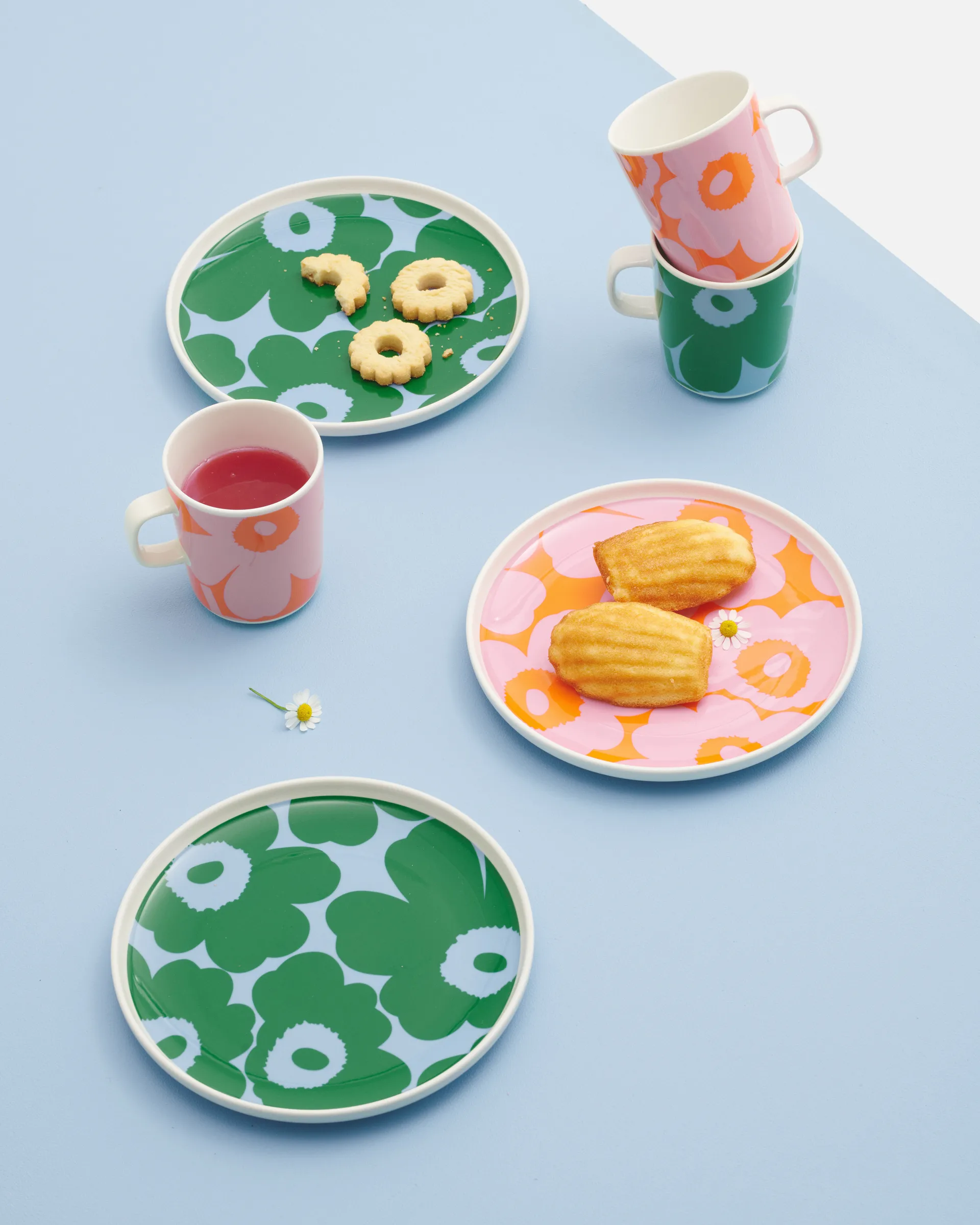 Unikko frokostsett, White-pink-orange, 4 deler Marimekko