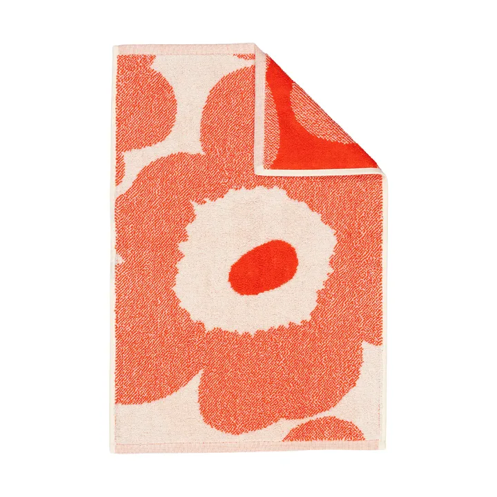 Unikko gjestehåndkle 32x50 cm - Off white-orange red - Marimekko