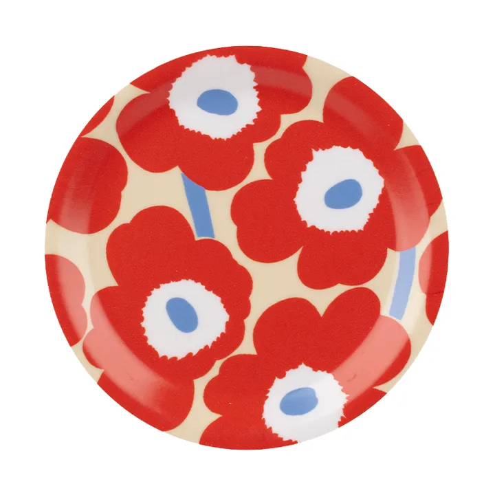 Unikko glassbrikker - Melon-orange red-light blue-off white, Ø11 cm - Marimekko