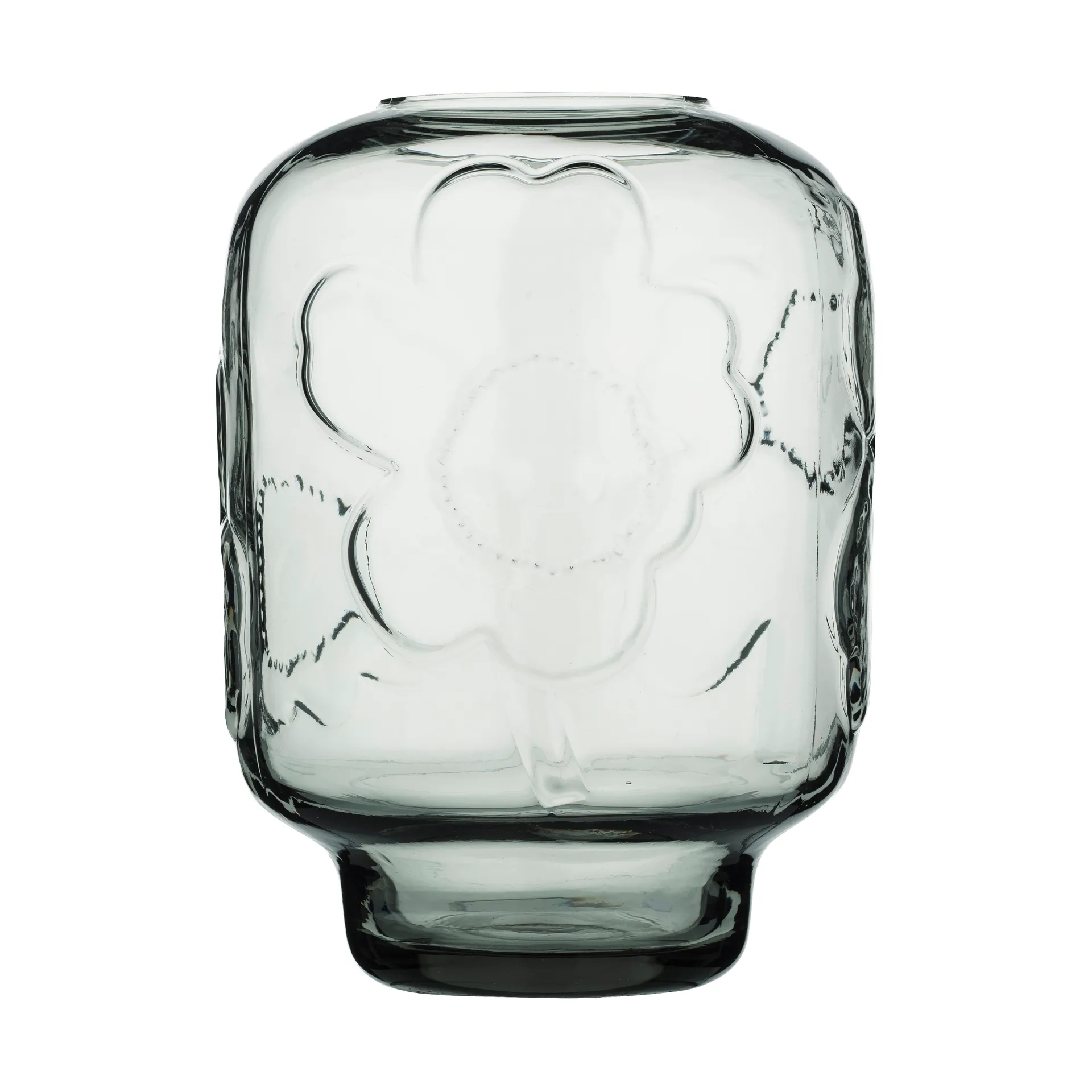 Unikko glassvase, Misty grey, 18 cm Marimekko