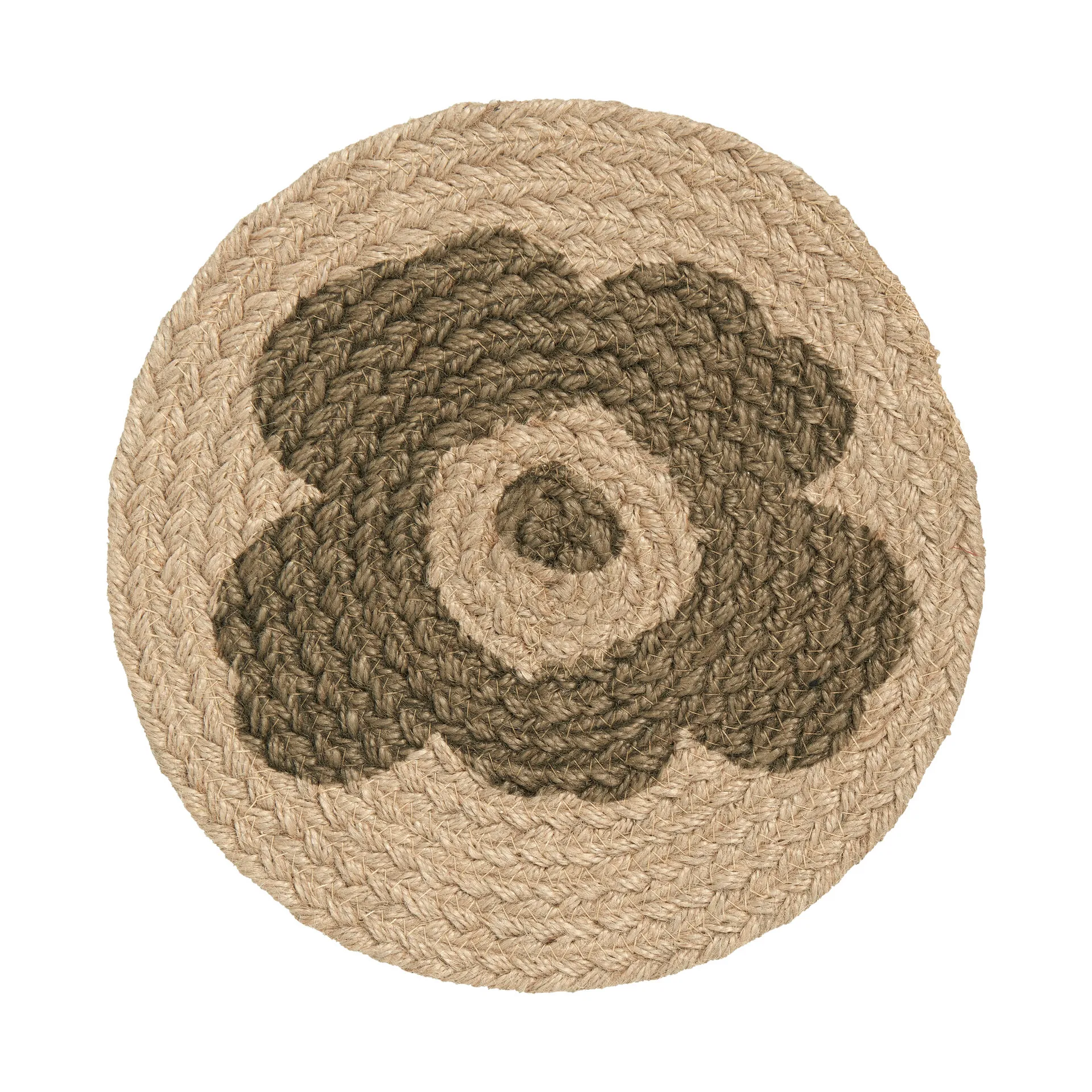 Unikko grytelapp jute Ø 25 cm, Beige-grønn Marimekko