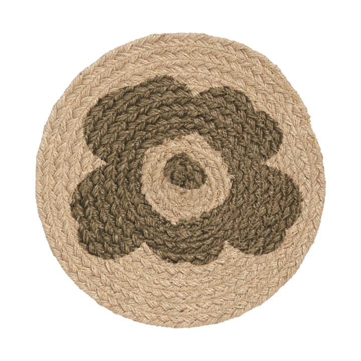 Unikko grytelapp jute Ø 25 cm - Beige-grønn - Marimekko