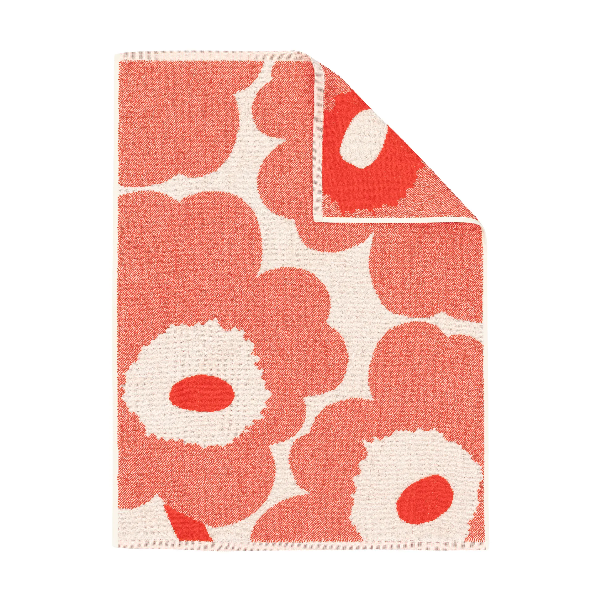 Unikko håndkle 50x70 cm, Off white-orange red Marimekko