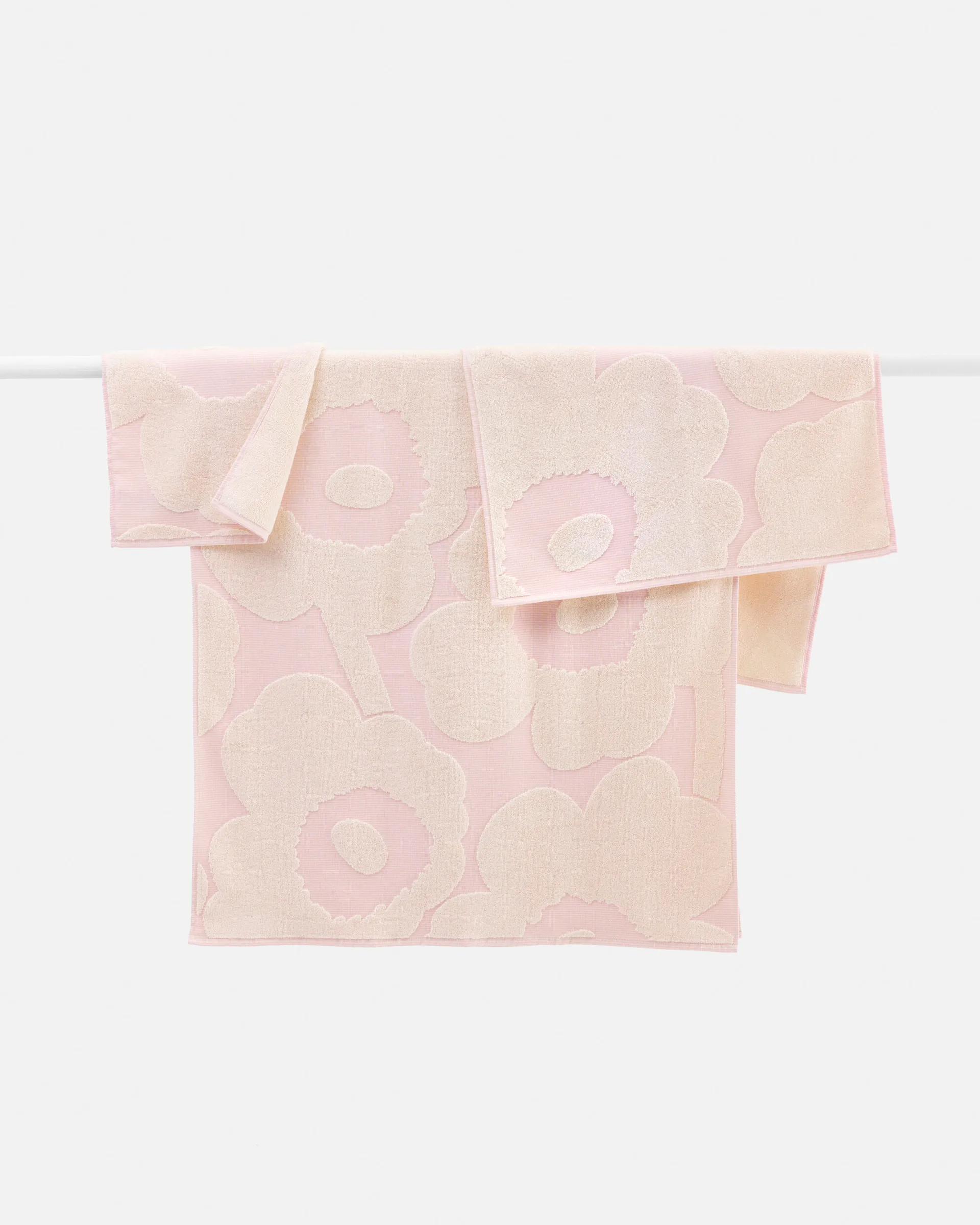 Unikko håndklesett 3 deler, White-light pink Marimekko