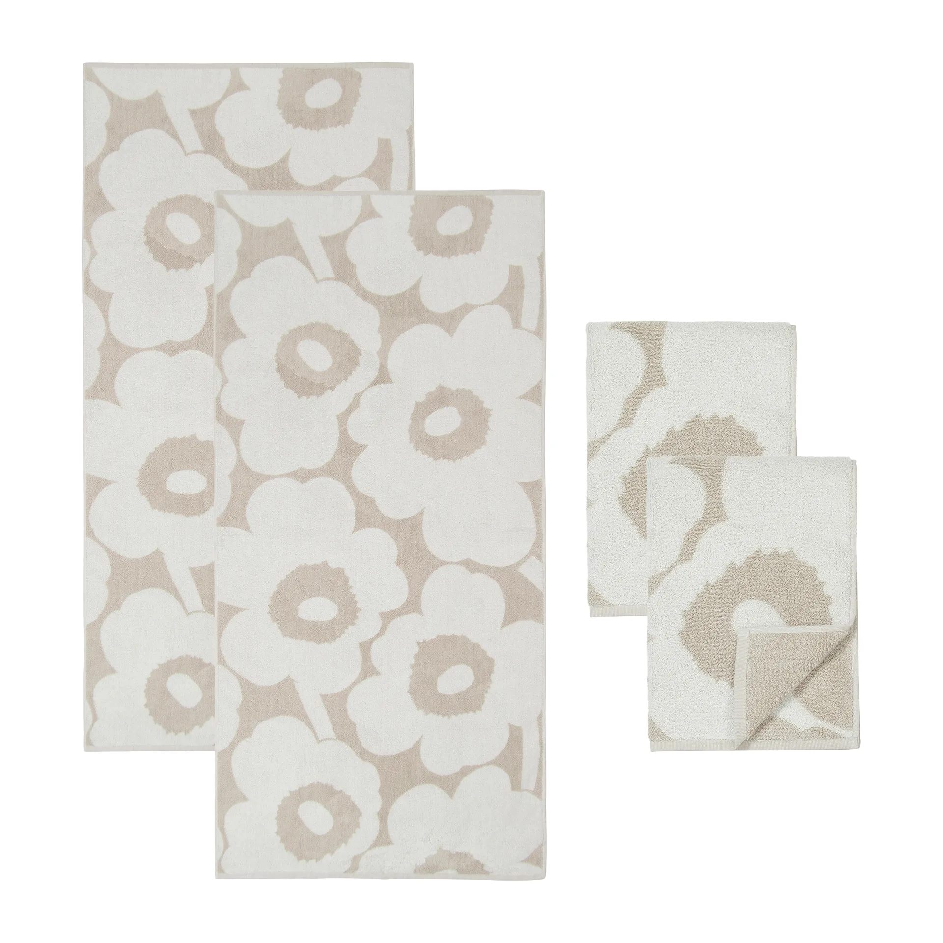 Unikko håndklesett, Beige-hvit Marimekko