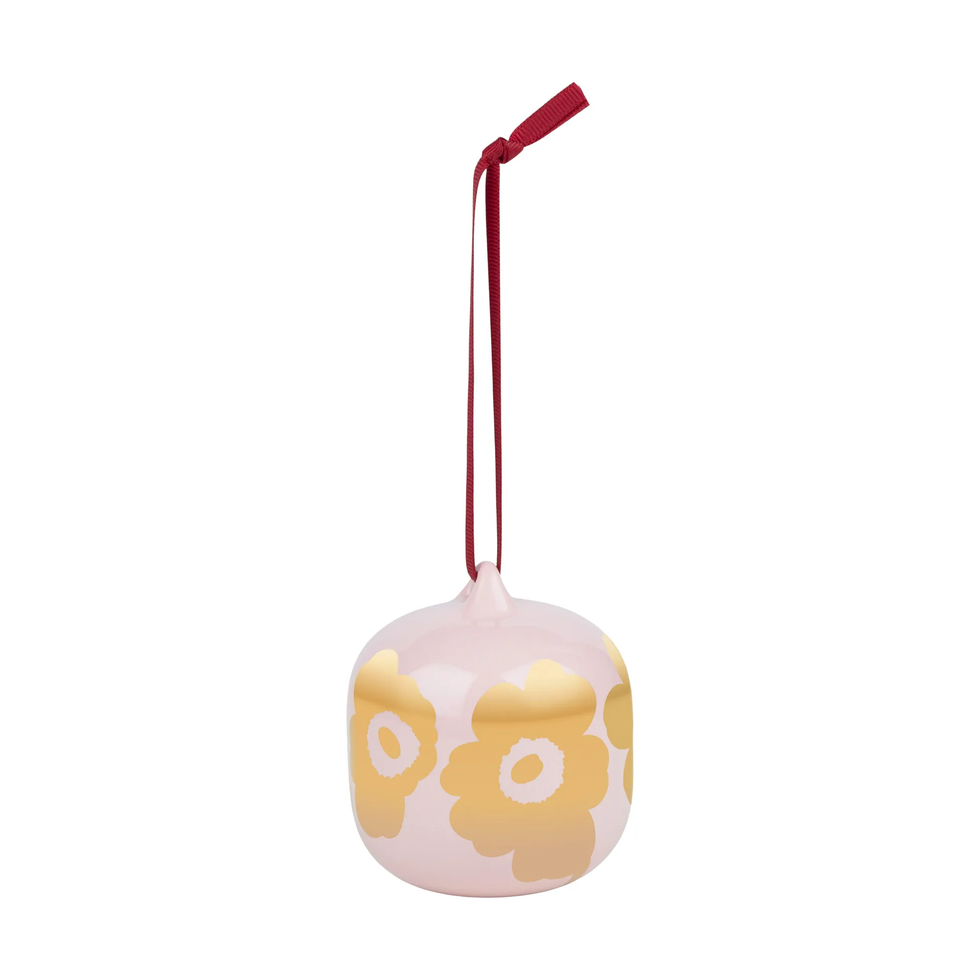 Unikko julekule 2025 7x7 cm, Pink-gold Marimekko