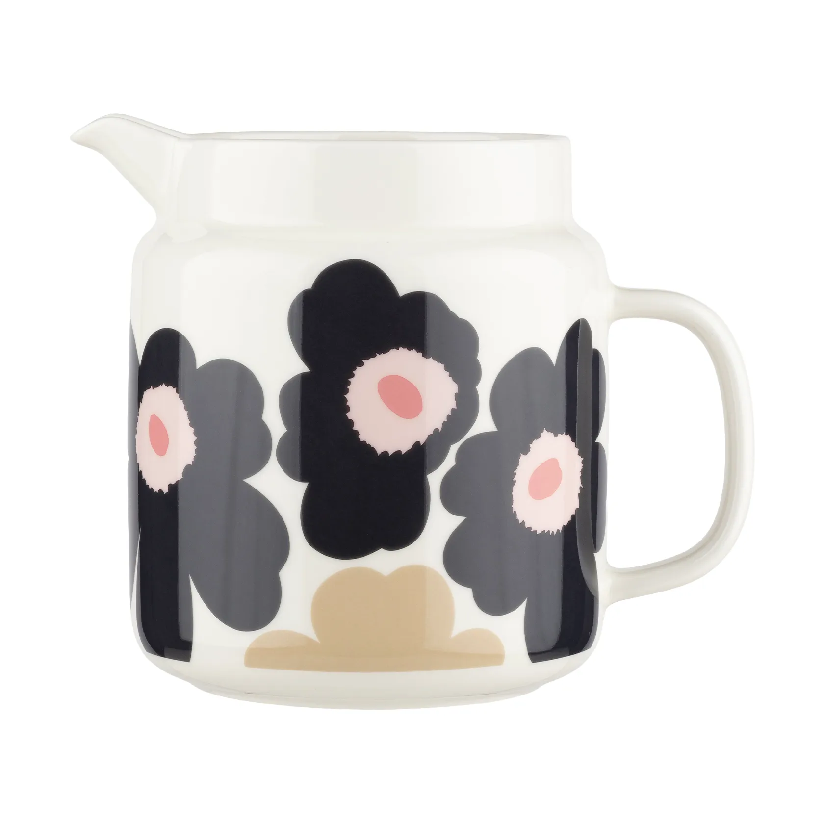 Unikko kanne 1,25 l, Off white-charcoal-sand-pink Marimekko