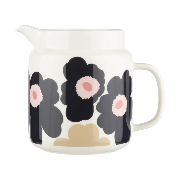 Unikko kanne 1,25 l - Off white-charcoal-sand-pink - Marimekko