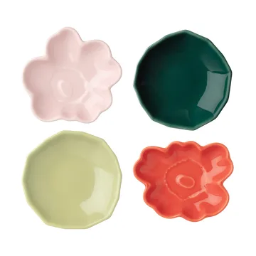 Unikko & kivet shape tallerken 4 deler - Pink-pear-red-dark green - Marimekko