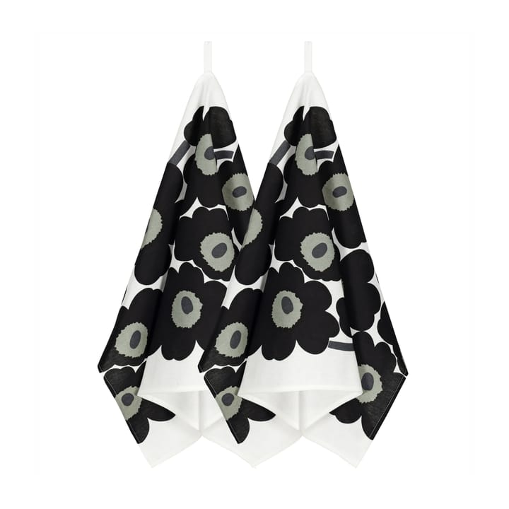 Unikko kjøkkenhåndkle 2-pack - Hvit-svart - Marimekko