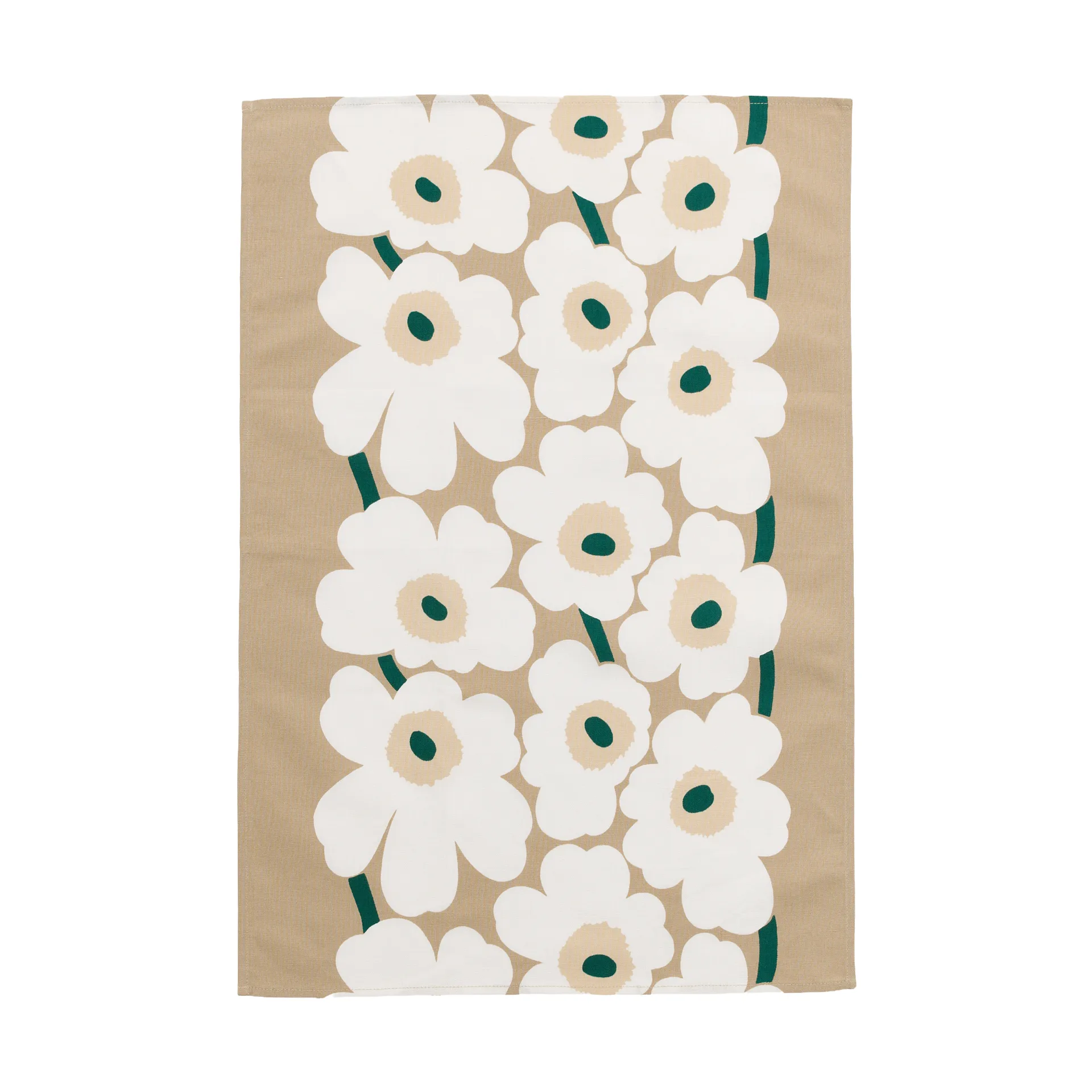 Unikko kjøkkenhåndkle 47 x 70 cm, Sand-hvit-høy-smaragd Marimekko