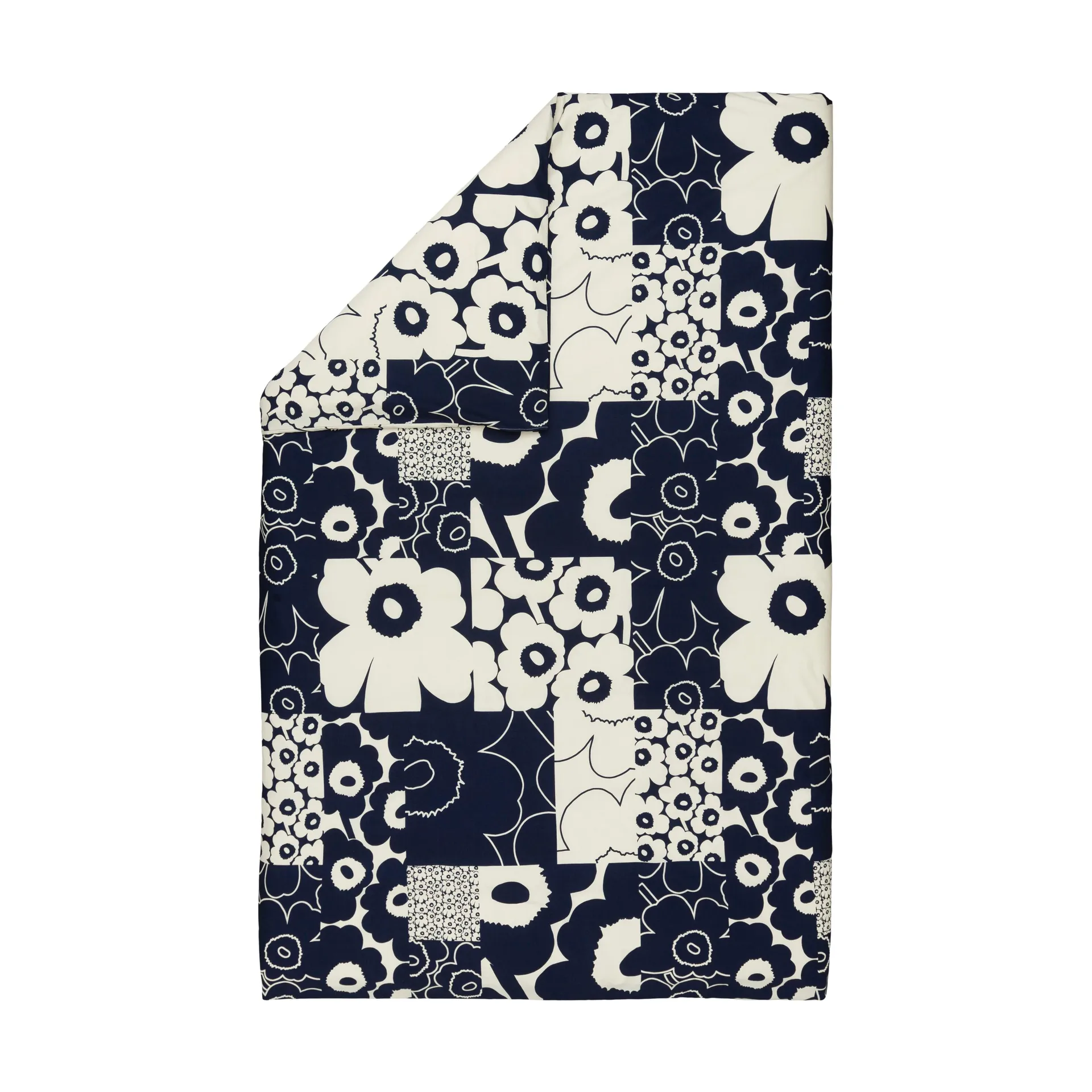 Unikko Kollaasi dynetrekk 150x210 cm, Off white-dark blue Marimekko