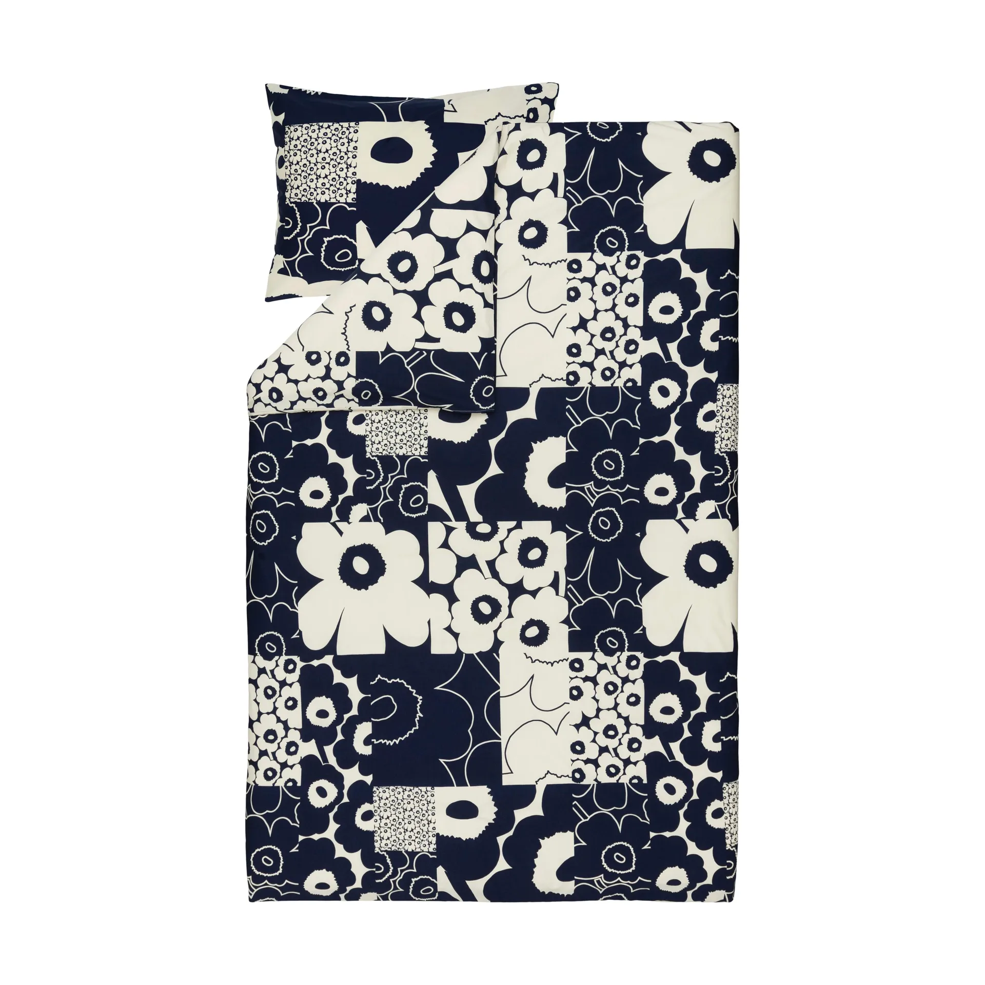 Unikko Kollaasi dynetrekk 150x210 cm, Off white-dark blue Marimekko