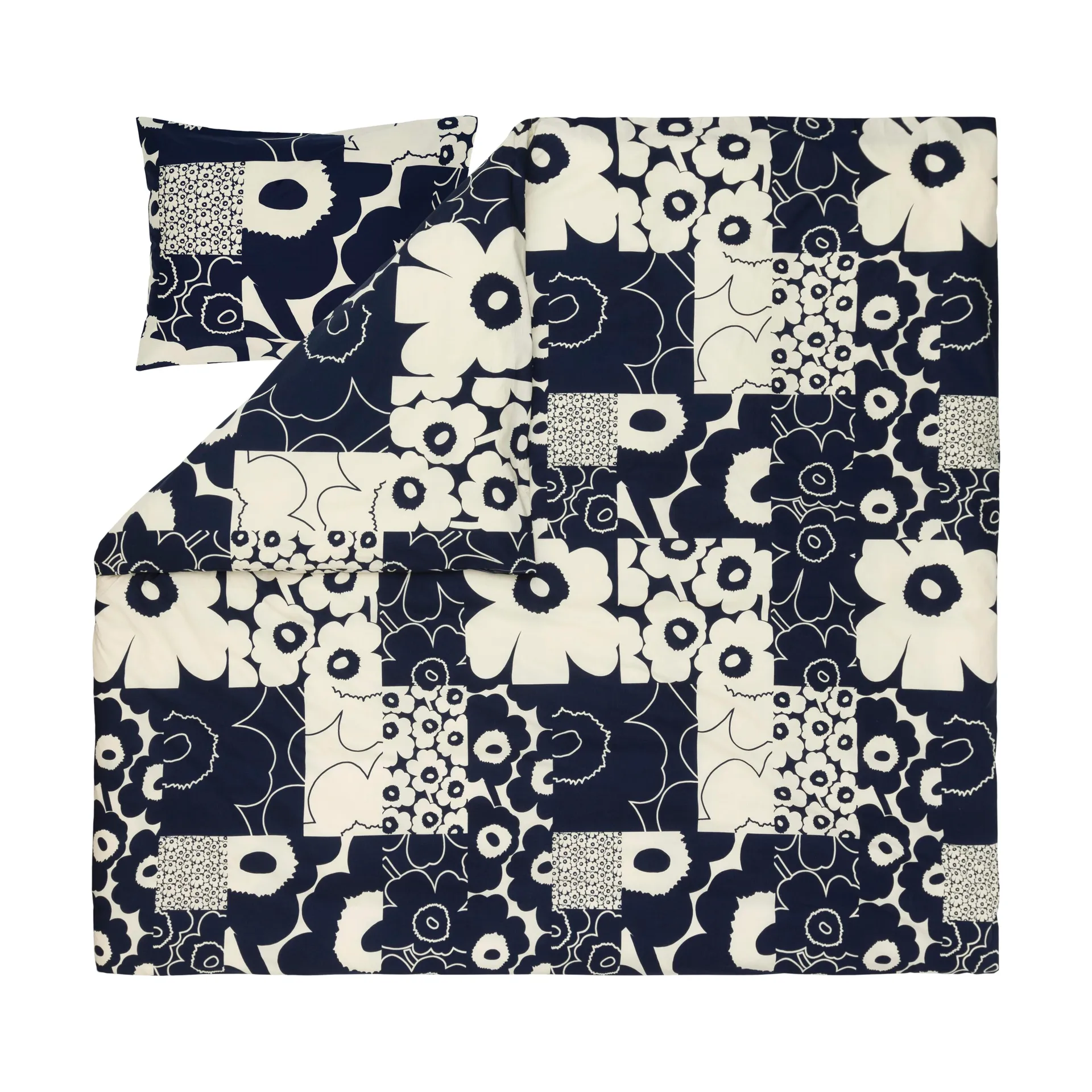 Unikko Kollaasi dynetrekk 240x220 cm, Off white-dark blue Marimekko