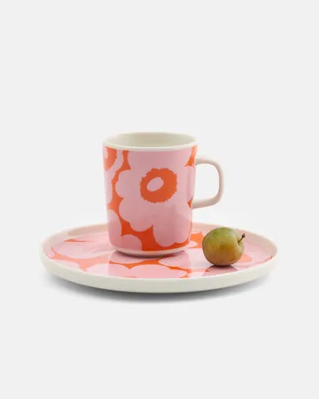 Unikko kopp 25 cl - White-pink-orange - Marimekko