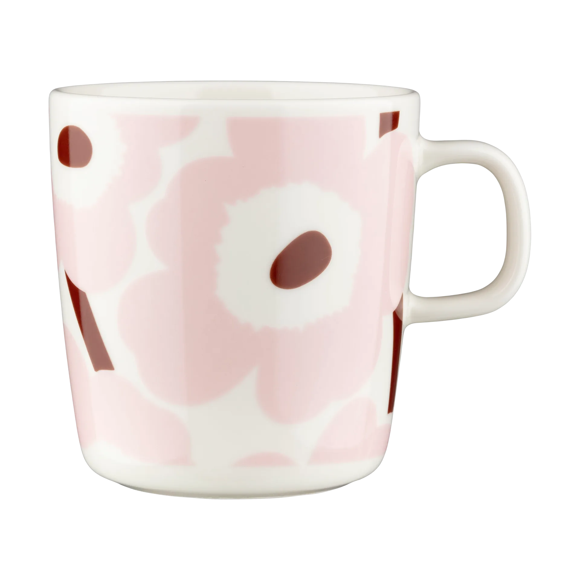 Unikko kopp 40 cl, White-light pink-chestnut Marimekko