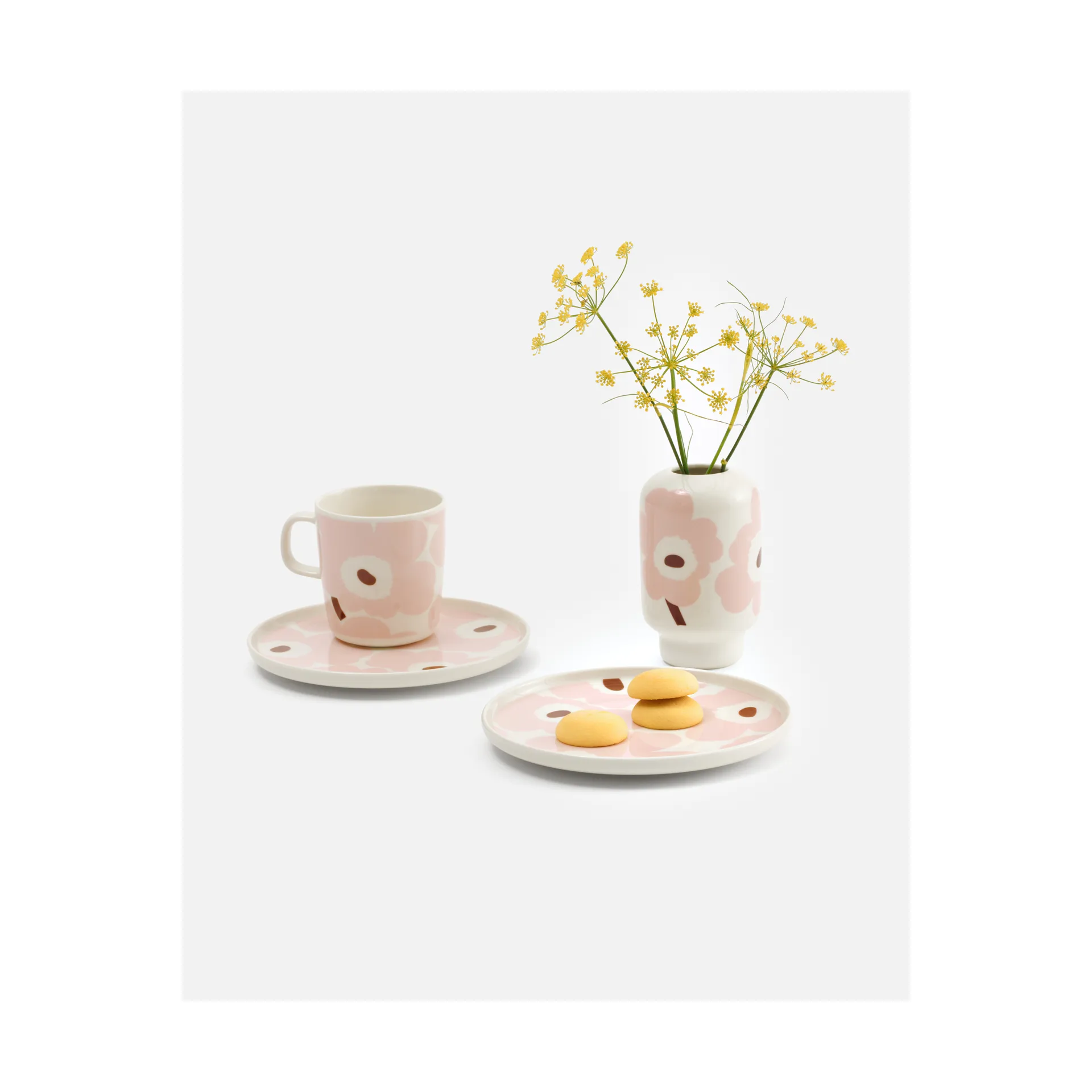 Unikko kopp 40 cl, White-light pink-chestnut Marimekko