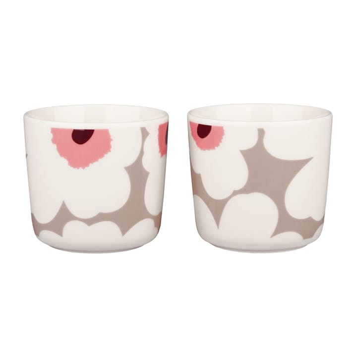 Unikko kopp uten hank 2 dl 2-pakning - white, clay, powder, dark win - Marimekko