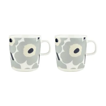 Unikko krus 40 cl 2-pakning - White-light grey-sand-dark blue - Marimekko