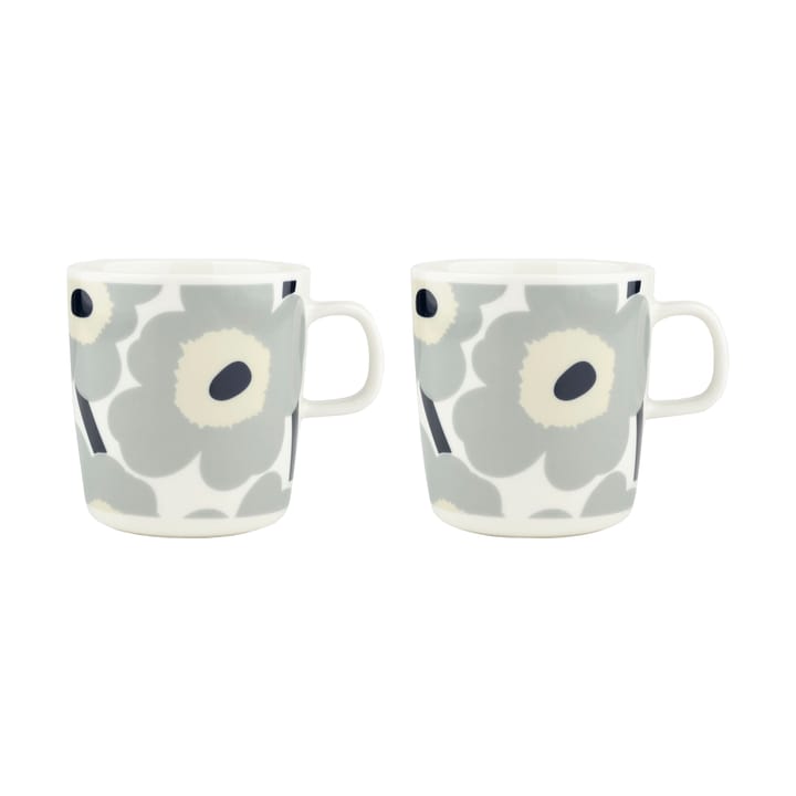 Unikko krus 40 cl 2-pakning - White-light grey-sand-dark blue - Marimekko