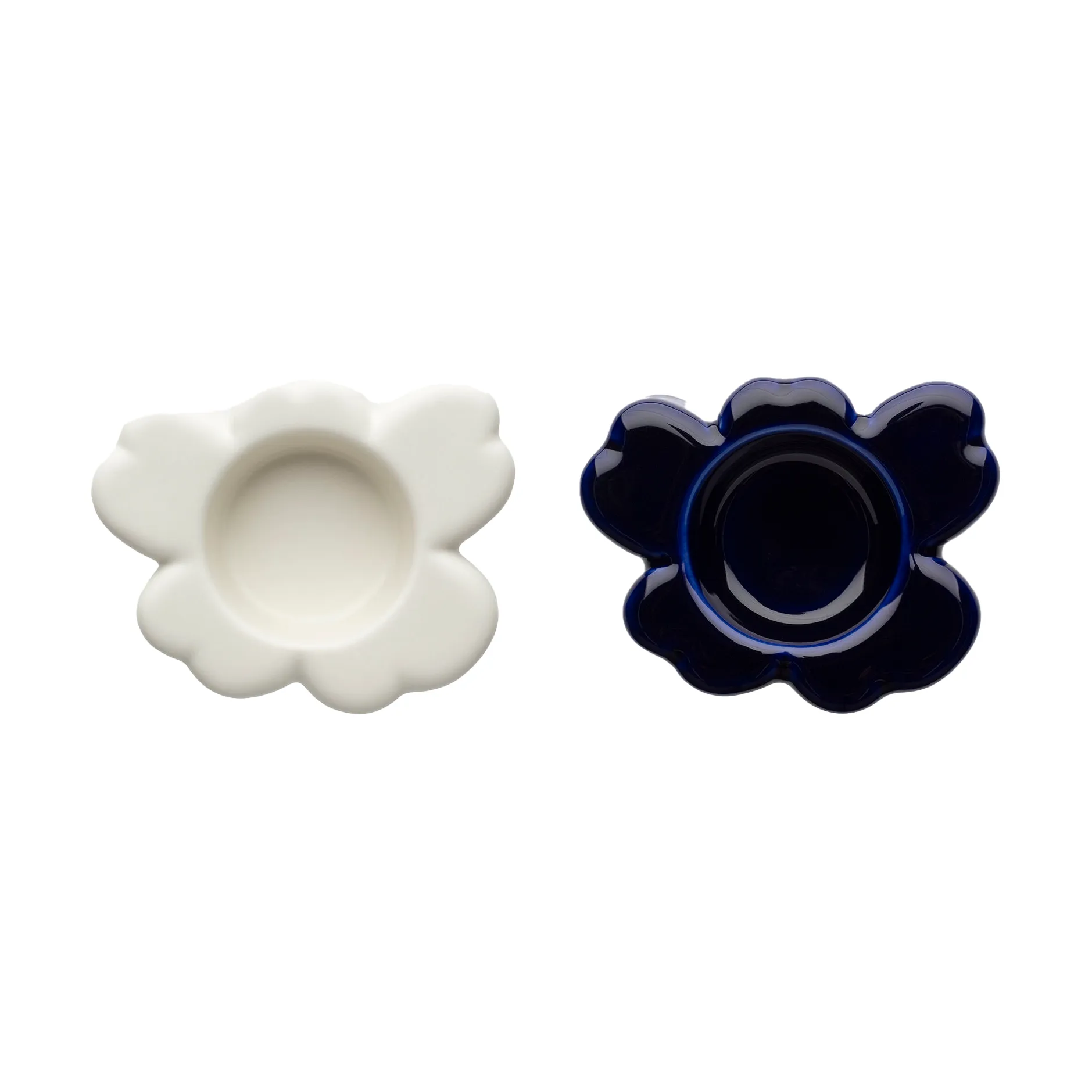 Unikko lyslykt 3x10 cm, 2 stk, Cobalt-white Marimekko