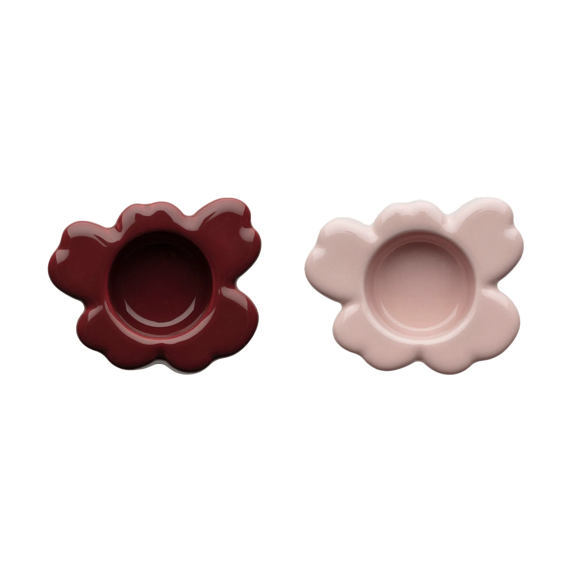 Unikko lyslykt 3x10 cm, 2 stk, Rosy grey-reddish brown Marimekko