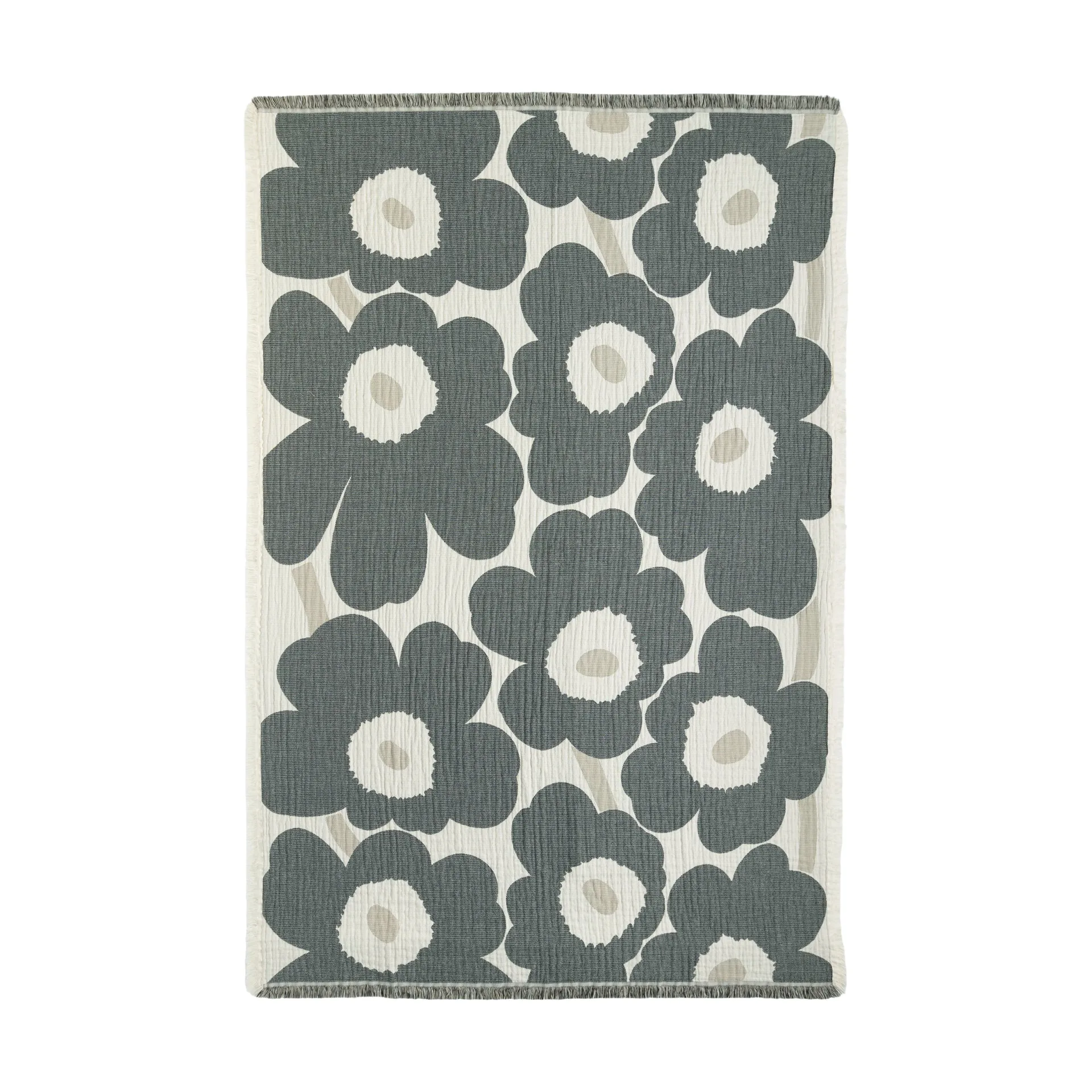 Unikko pledd 150x220 cm, Off white-carcoal-sand Marimekko
