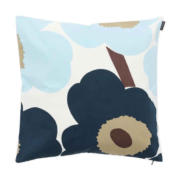 Unikko putetrekk 50x50 cm - White-blueberry-cold blue-dark brown - Marimekko
