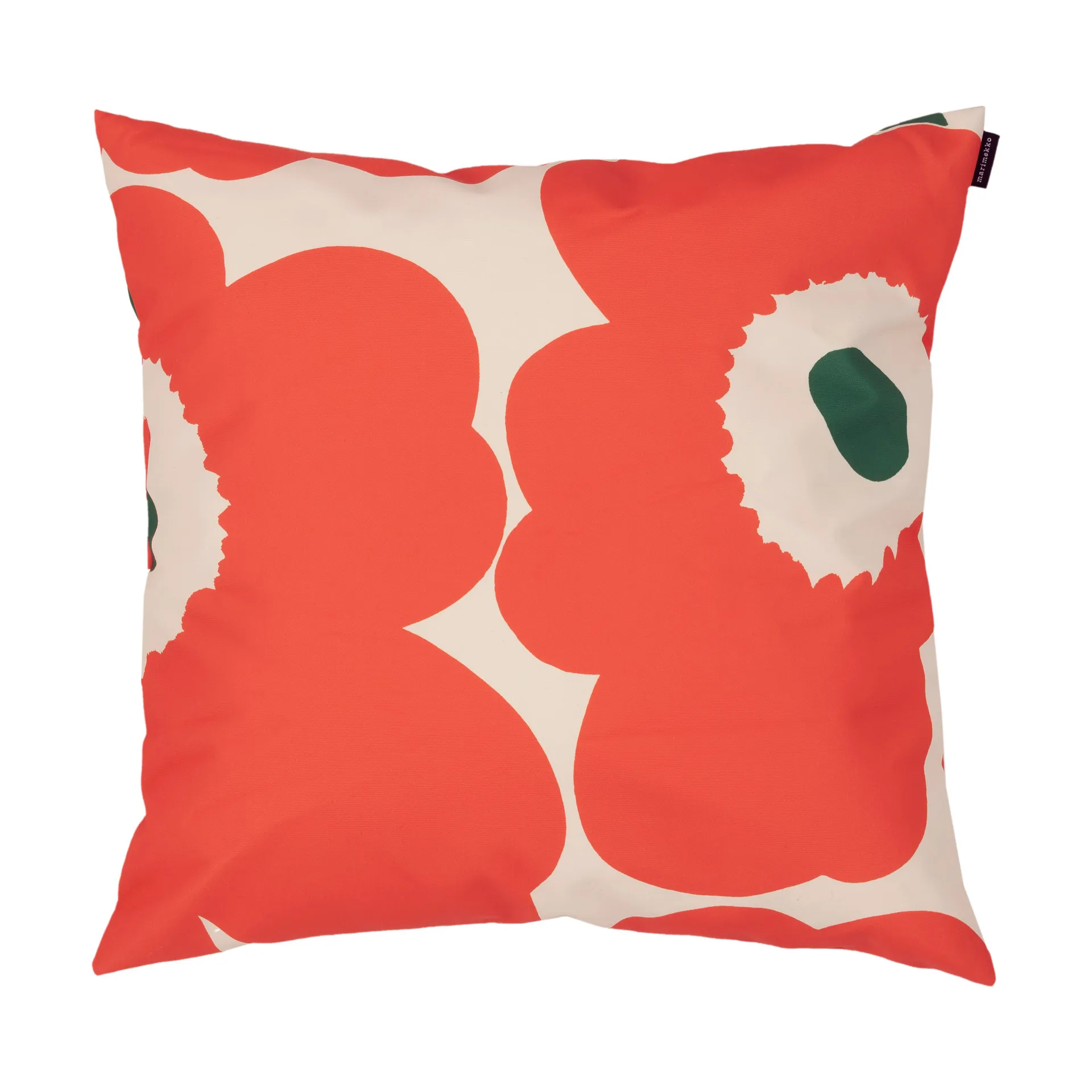 Unikko putetrekk polyester 50x50 cm, Bomull-oransje-grønn Marimekko