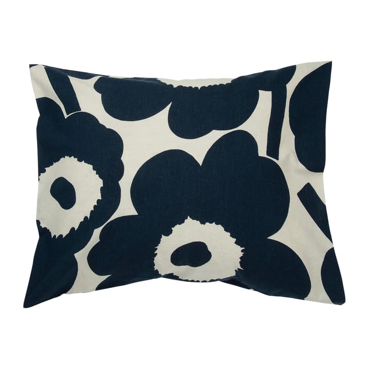 Unikko putevar bomull-lin 50x60 cm - Naturhvit-mørkeblå - Marimekko