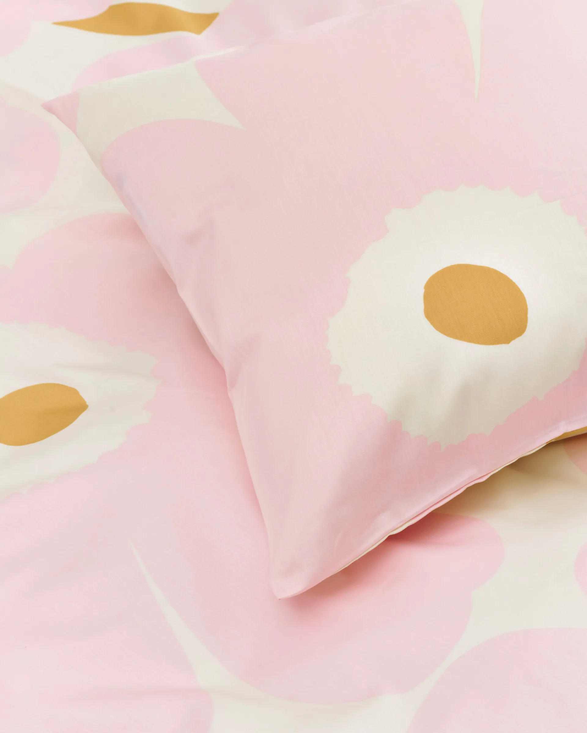Unikko sengesett 150x210 cm+50x60 cm, White-light pink-beige Marimekko