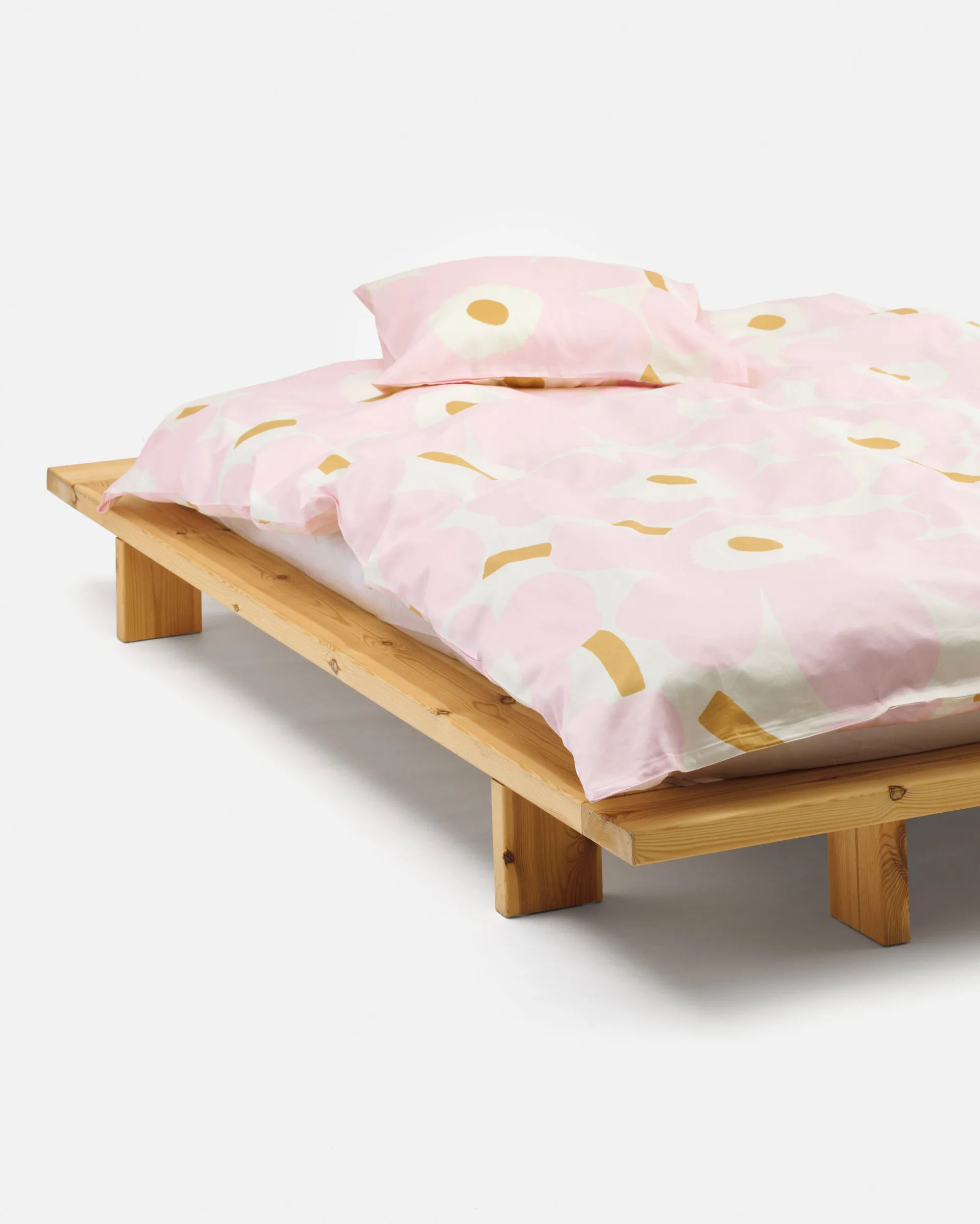 Unikko sengesett 150x210 cm+50x60 cm, White-light pink-beige Marimekko