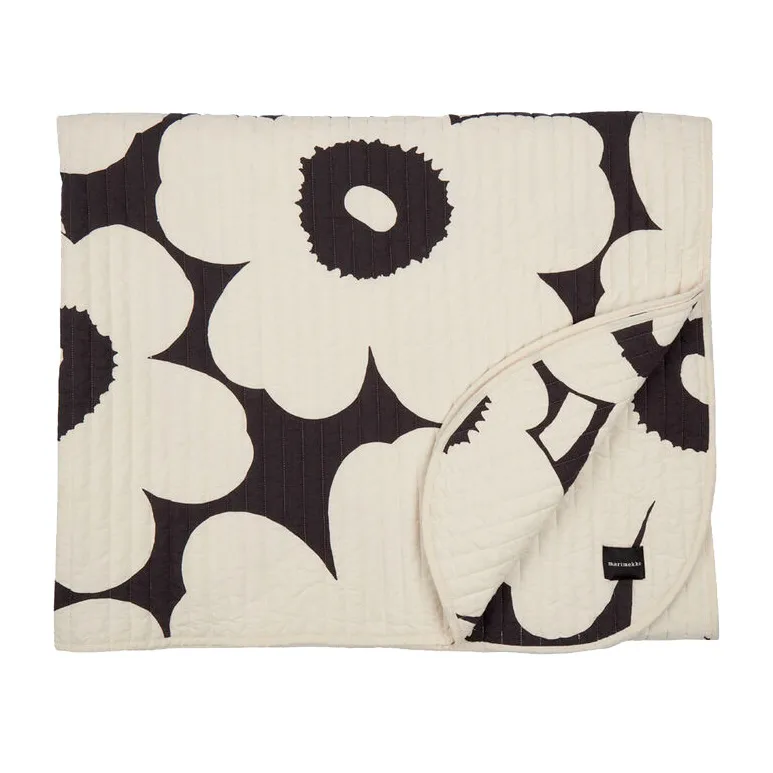 Unikko sengeteppe 160 x 260 cm, charcoal, off white Marimekko