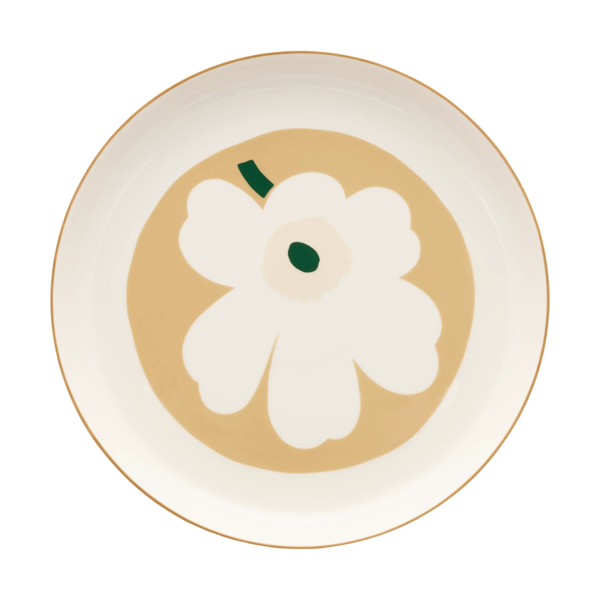 Unikko serveringsfat, White-beige-lys sand-mørk grønn Marimekko