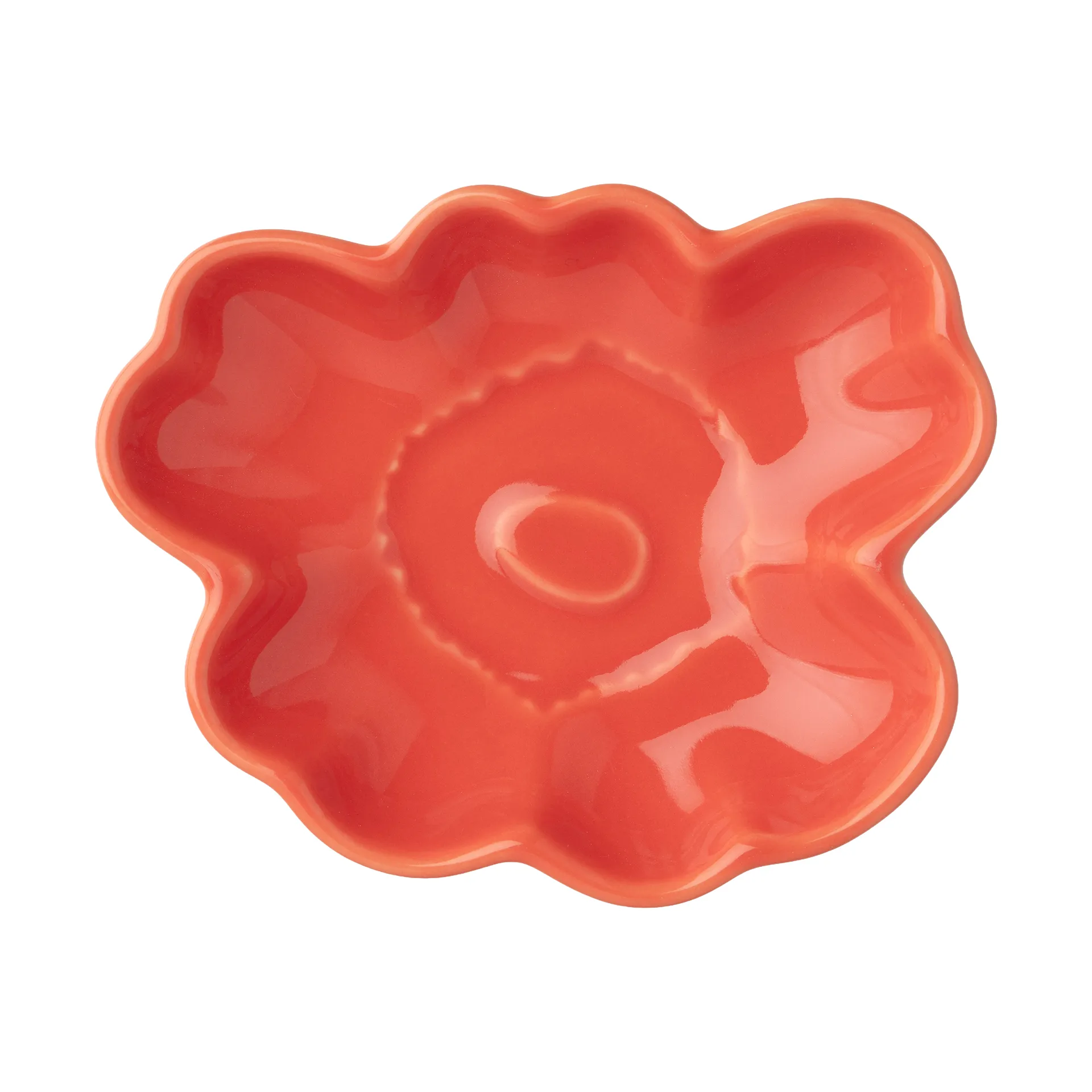 Unikko shape tallerken 9,5 cm, Orange red Marimekko