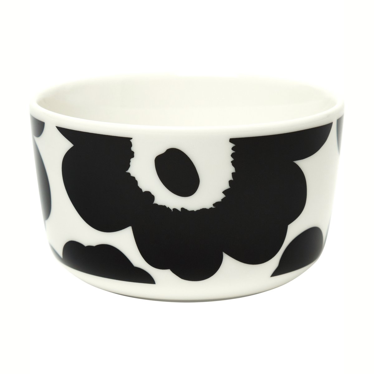 Marimekko Unikko skål 2,5 dl Svart-hvit | Skandinavisk Design | Frokostskåler | Svart