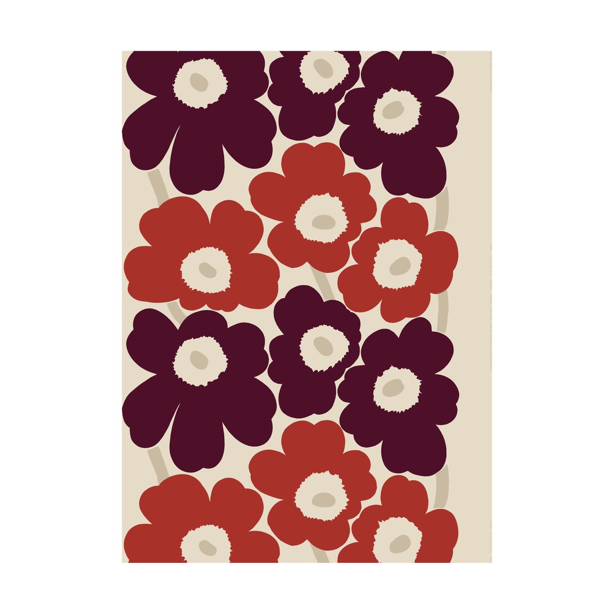 Bilde av Marimekko Unikko stoff bomull-lin Linen-red