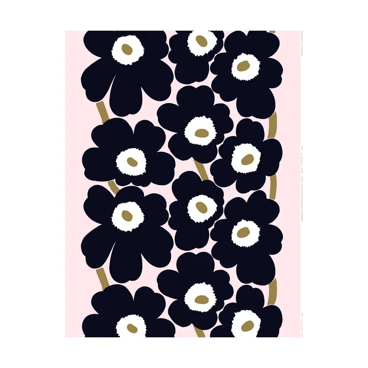 Unikko stoff - Pink-charcoal-light brown - Marimekko