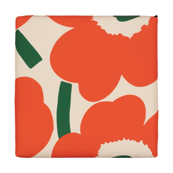 Unikko stolpute 40x40 cm, Bomull-oransje-grønn Marimekko